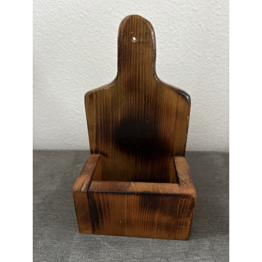 Vintage Wood Farmhouse Kitchen Match Box Holder Wall, Letter Holder, Plants